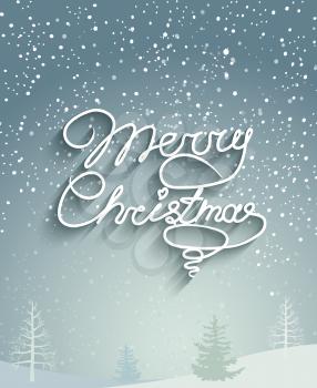 Merry Christmas background with snowflakes, vector illustrations.