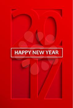 Happy New year 2017 greeting card, vector illustration.
