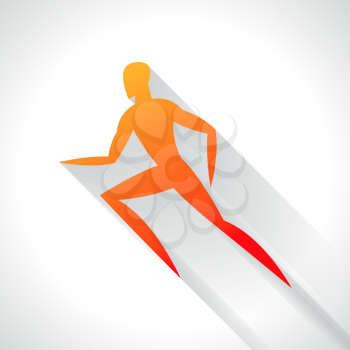 Athletics emblem of abstract stylized running man. Sport concept for advertising, branding, illustration.