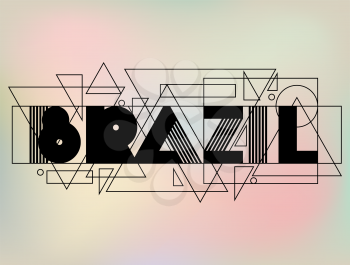 Brazil in abstract geometric style. Design for print on t-shirts, tourist brochure, advertising banner.