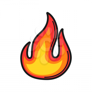 Illustration of fire. Icon on white background.