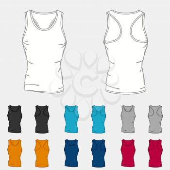 Set of colored singlets templates for men.