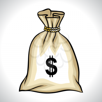 Money bag with dollar sign vector illustration.
