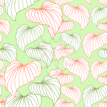 Vector illustration of leaves. (Seamless stylish pattern).