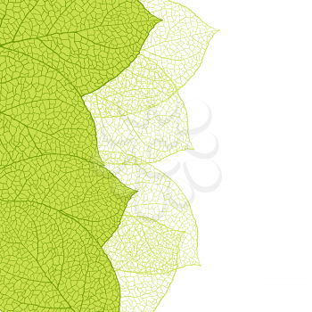 Fresh green leaves background seamless pattern.
