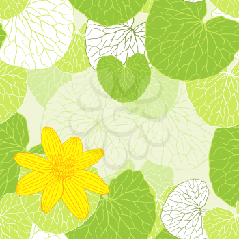 Fresh green leaves background - vector illustration.