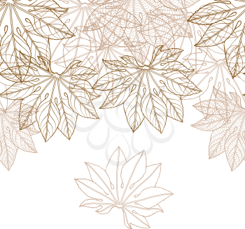 Autumn braun leaves background - vector illustration.
