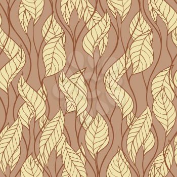 Pattern of autumn macro swirling leaves. Vector background
