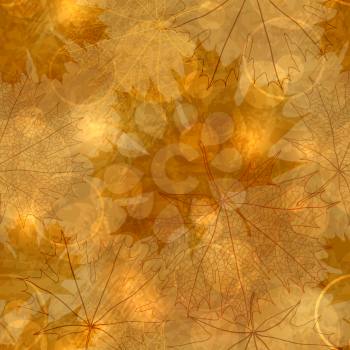 Seamless pattern - Autumnal leaves vector illustration.