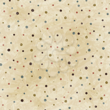Seamless vintage dots pattern on paper texture.