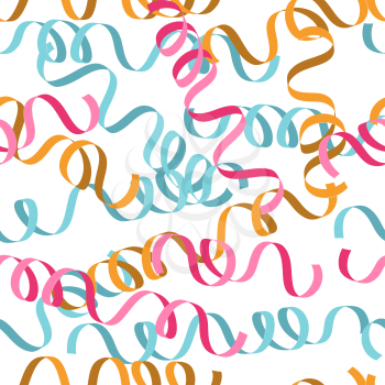 Seamless background with party streamers vector illustration.