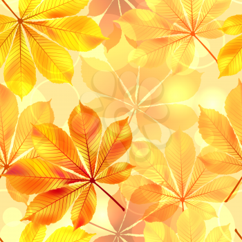 Autumn seamless background with leaves. Vector illustration.