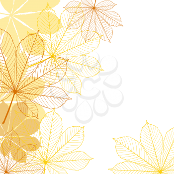 Stylish background with falling autumn leaves. Vector illustration.