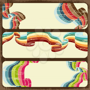 Vintage scratch banners with place for text. Vector Eps 10.