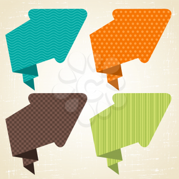 Vector origami background. Banner and speech bubbles