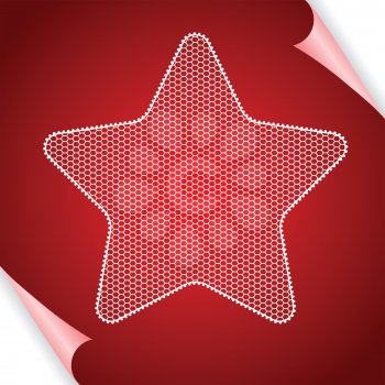 Christmas vector background with star of lace.