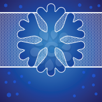 Christmas vector background with snowflakes of lace.