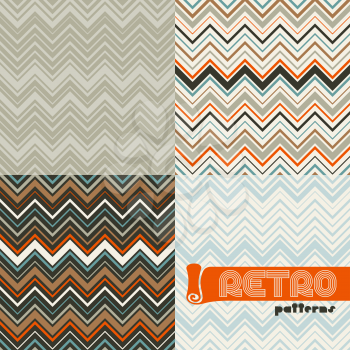 Set of four abstract retro seamless patterns.