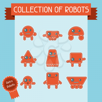 Little abstract robot doodle collection.