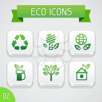 Collection of apps icons. with eco elements. Set 2.