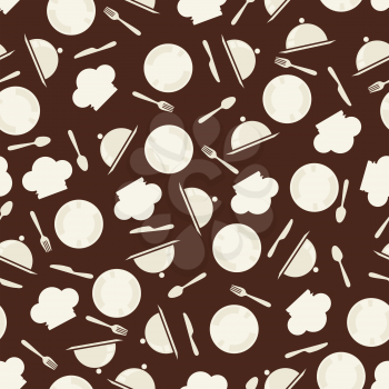 Seamless retro kitchen abstract pattern.