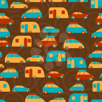 Retro seamless travel pattern of cars.
