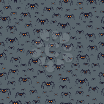 Halloween seamless pattern with spiders.