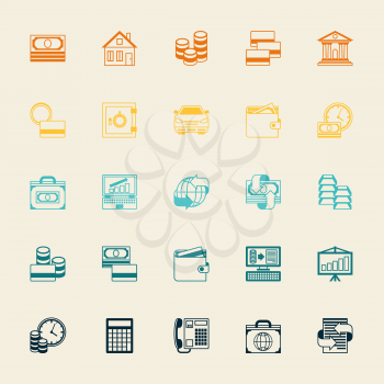 Set of business and banking icons.