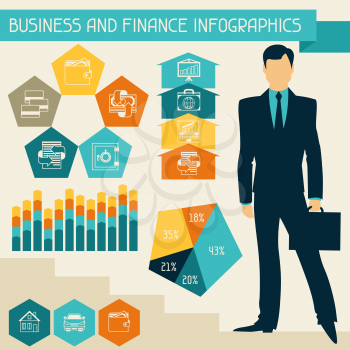 Business and finance infographics. Conceptual banking and business background.