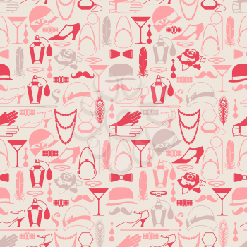 Retro of 1920s style seamless pattern.