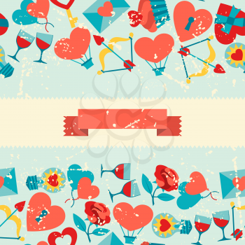 Valentine's and Wedding seamless pattern.