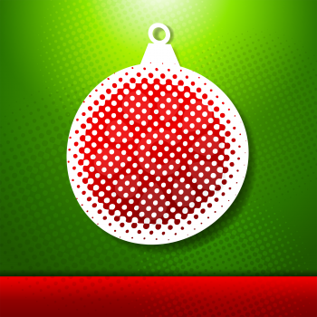 Christmas and New year holidays vector card with ball.