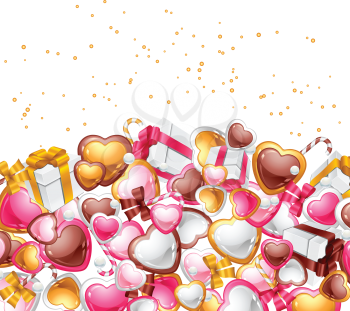 Valentine's Day vector background. Gift card and flyer.