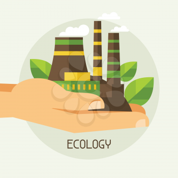 Environmental protection, ecology concept illustration in flat style.