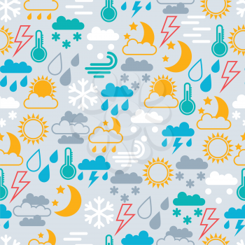 Seamless pattern of  weather icons.