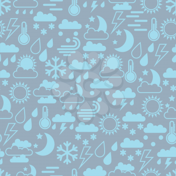 Seamless pattern of  weather icons.