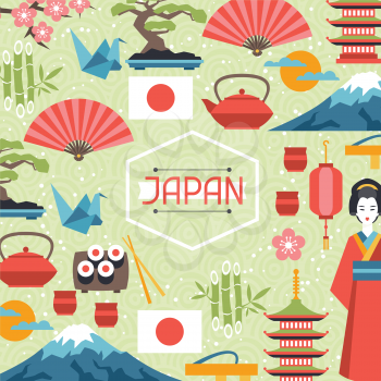 Japan background design. Illustration on Japanese theme.