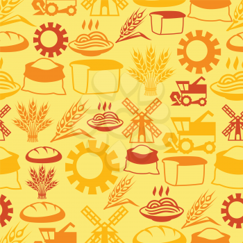 Seamless pattern with agricultural objects.
