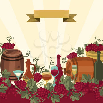 Illustration for wine wineries and restaurants.