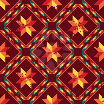 Tribal abstract seamless pattern aztec geometric background.