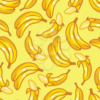 Seamless pattern with stylized fresh ripe bananas.