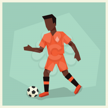 Illustration of soccer player in flat design style.