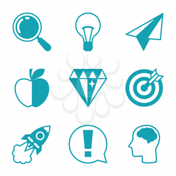 Idea concept icons in flat design style.