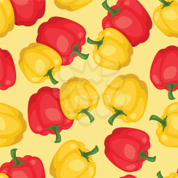Seamless vector pattern with fresh ripe peppers.