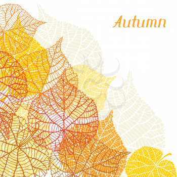 Background, greeting card with stylized autumn leaves.