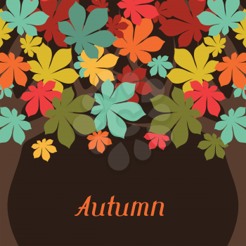 Background of stylized autumn trees for greeting card.