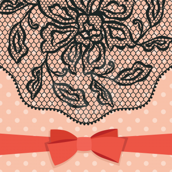 Vintage fashion lace ornament background with flowers.
