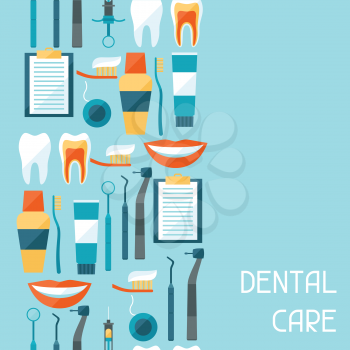 Medical seamless pattern with dental equipment icons.