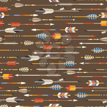Ethnic seamless pattern with indian arrows in native style.
