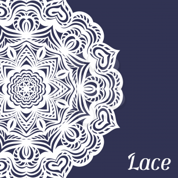 Background with hand drawn ornamental round lace doily.